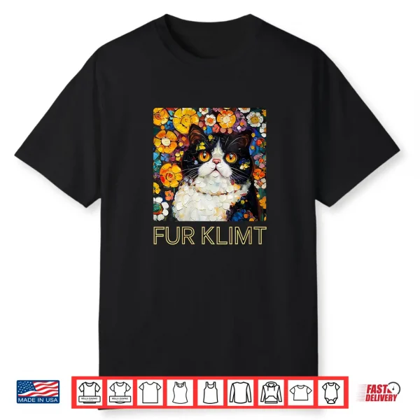 Womens Cat In Klimt Painting Cat Lover Exotic Shorthair Artist Shirt