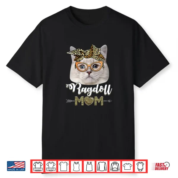 Womens Cute Ragdoll Mom Leopard Cat Mom Mother’S Day Shirt