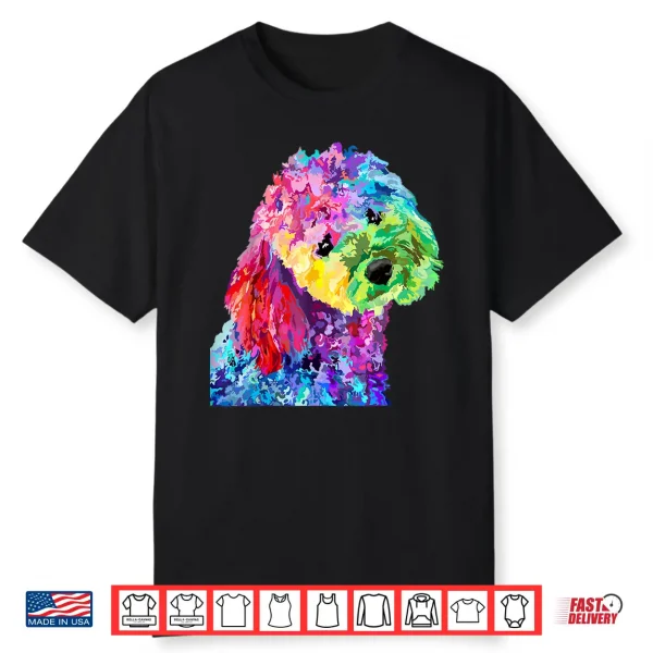 Womens Dog Lover Colorful Cool Poodle Mens Shirt