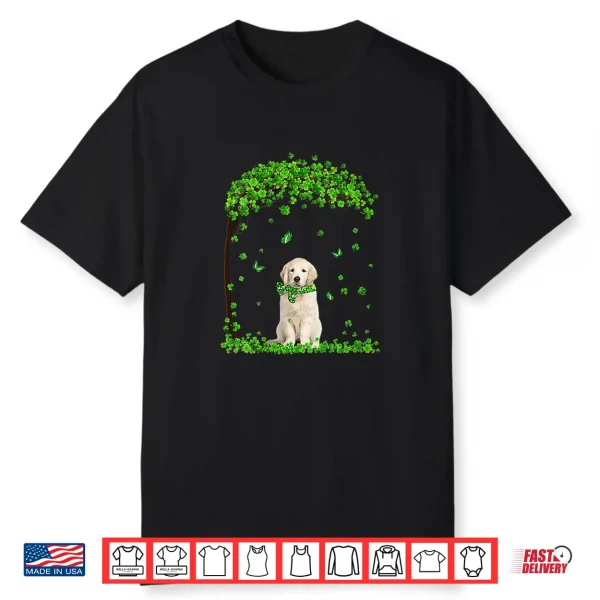 Womens Golden Retriever St Patricks Day Lover Irish Shamrock Dog Shirt