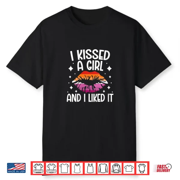 Womens I Kissed A Girl And I Liked It Lgbt Pride Shirt