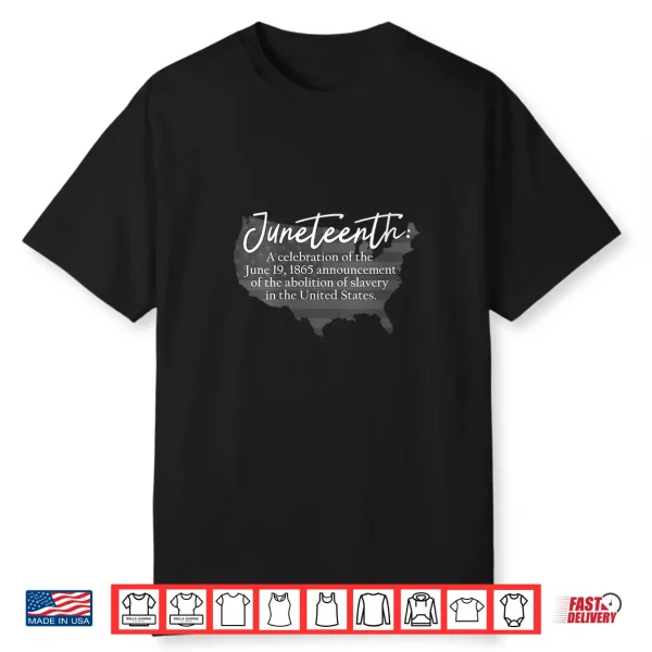 Womens Juneteenth Definition Usa Map American Flag Black History Shirt