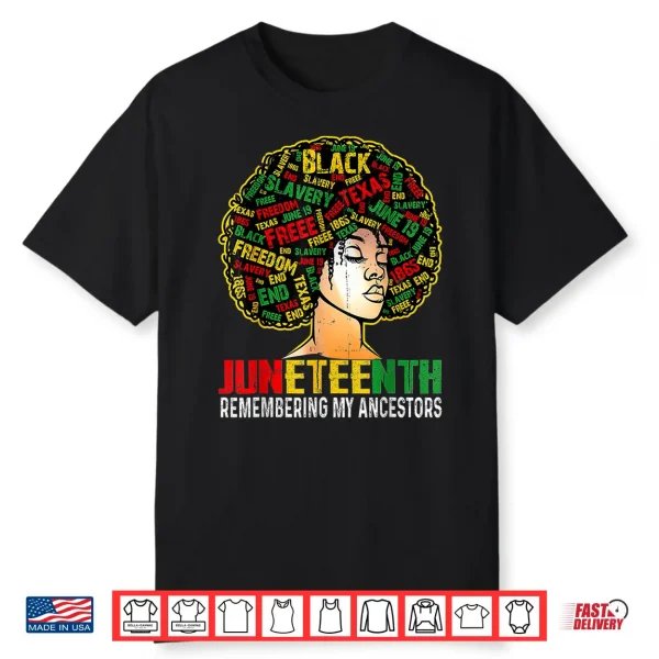 Womens Juneteenth Remembering My Ancestors Shirt