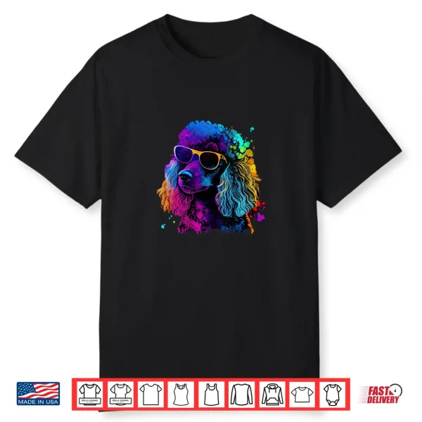 Womens Poodle Pop Art Colorful Design Poodle Lovers Shirt