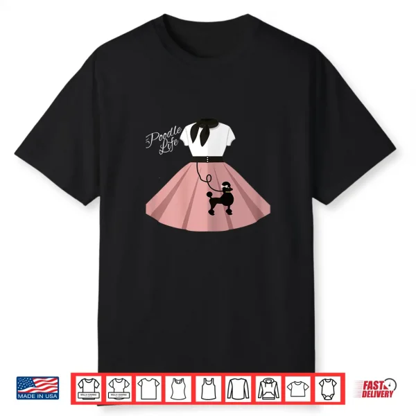 Womens Women Poodle Skirt Costume Shirt Halloween Party Outfit Top