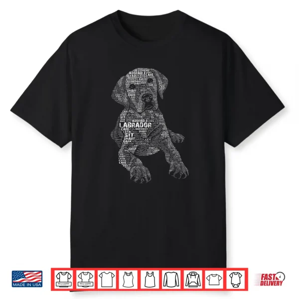 Yellow Chocolate Black Labrador Retriever Calligram Shirt