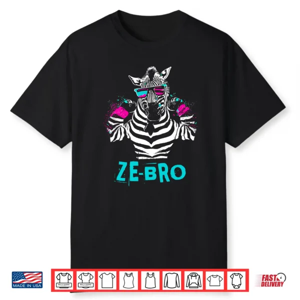 Ze Bro Retro Zebra Bro Flex Animal Word Pun Lover Performance Shirt