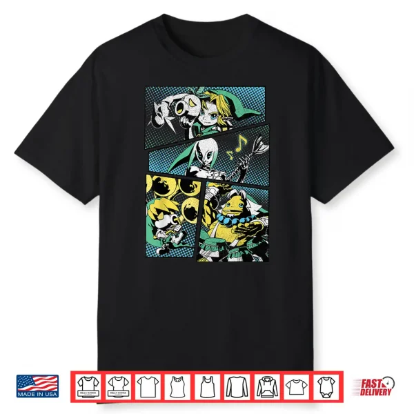 Zelda Link Manga Style Comic Panels Shirt