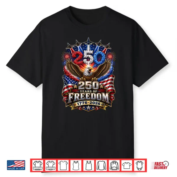 1776 2026 Patriotic Eagle America 250 Years 4Th Of July Shirt