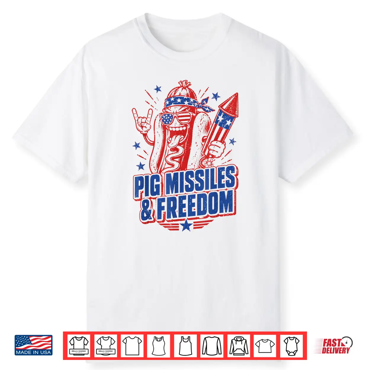 4Th Of July Hotdog Pig Missiles And Freedom Patriotic Bbq Shirt 4Th Of July Hotdog Pig Missiles And Freedom Patriotic Bbq Shirt