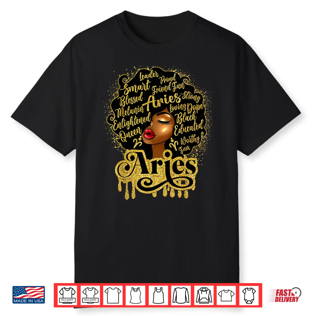 African American Birthday Afro Natural Hair Aries Girl Shirt African American Birthday Afro Natural Hair Aries Girl Shirt
