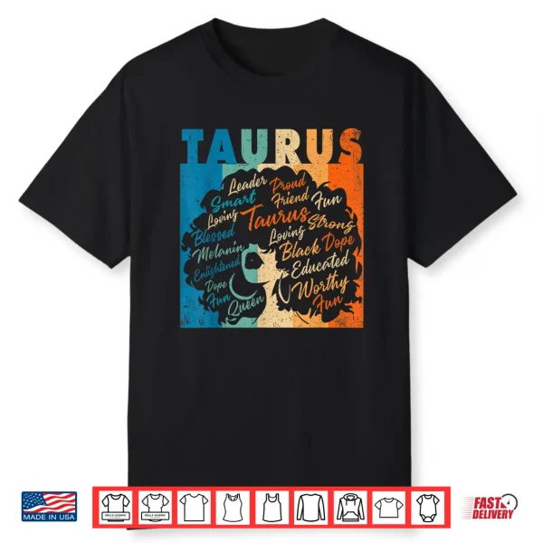 African American Women Zodiac Birthday Taurus Girl Shirt