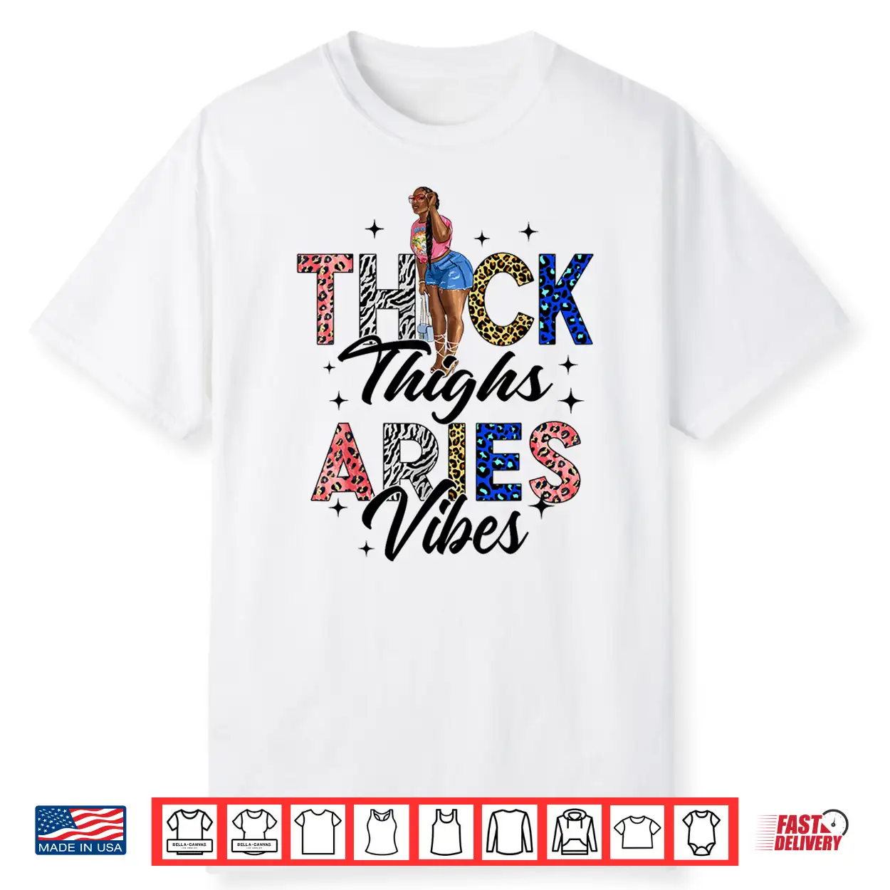 Afro Woman Black Girl Zodiac Thick Thighs Aries Vibes Shirt Afro Woman Black Girl Zodiac Thick Thighs Aries Vibes Shirt