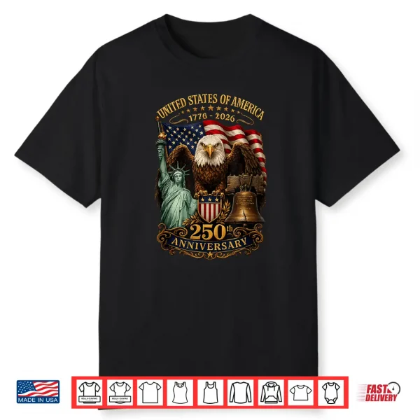 America 250Th Anniversary 1776 2026 Patriotic 4Th Of July Shirt