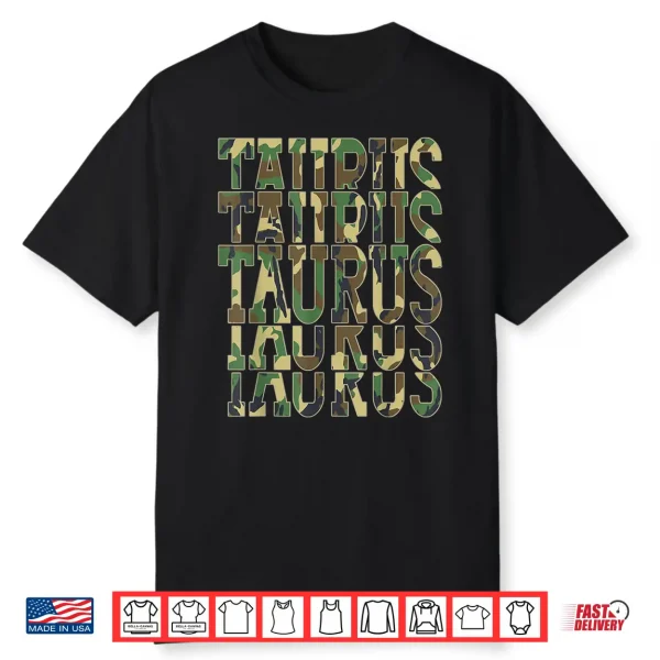April King Man Born In May Taurus Zodiac Camouflage Birthday Shirt