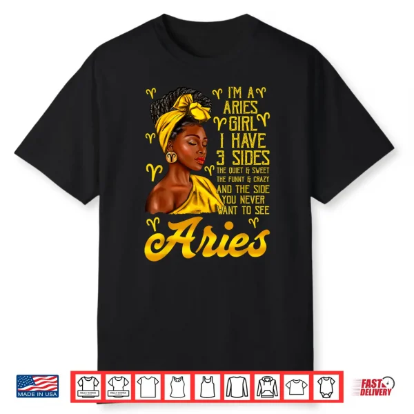 Aries Afro Black Woman It’S My Birthday Zodiac Sign Shirt