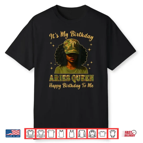Aries Afro Women Camo Cap Black Queen Zodiac Birthday Shirt