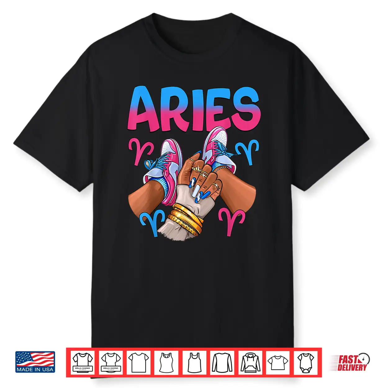 Aries Black Girl Women Sneakers Nails Zodiac Birthday Shirt Aries Black Girl Women Sneakers Nails Zodiac Birthday Shirt
