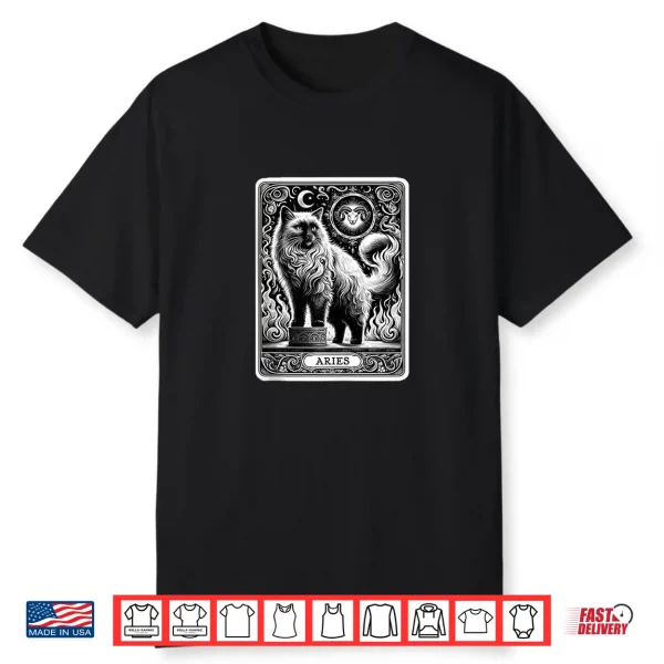 Aries Cat Celestial Zodiac Tarot Astrology Cats Shirt