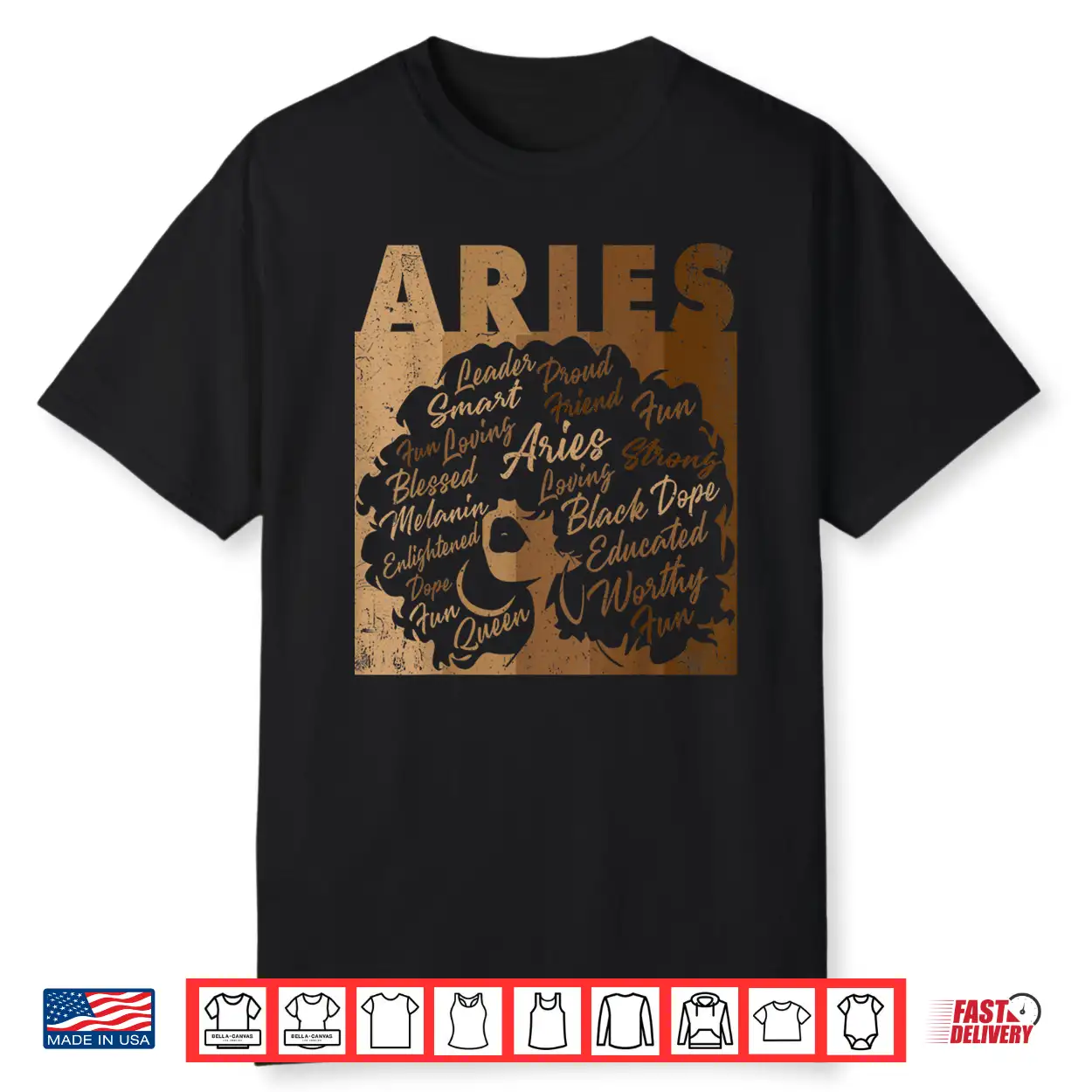 Aries Girl African American Women Melanin Birthday Shirt Aries Girl African American Women Melanin Birthday Shirt