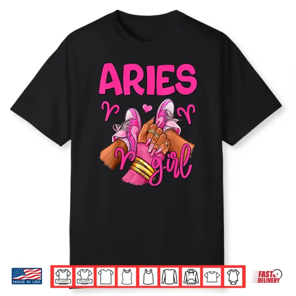 Aries Girl Birthday Queen Women Sneakers Zodiac Sign Shirt