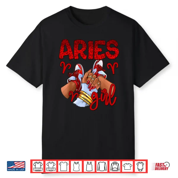 Aries Girl Birthday Women Sneakers Zodiac Sign Bday Shirt