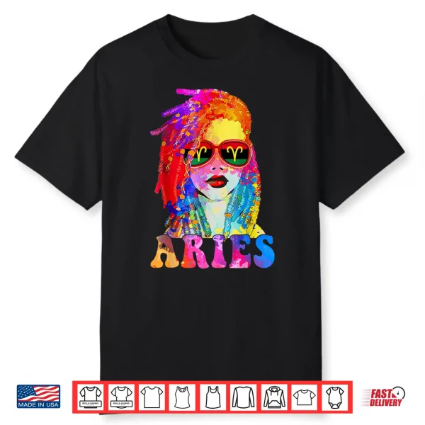 Aries Loc’D Woman Black Queen Art Zodiac Birthday Shirt