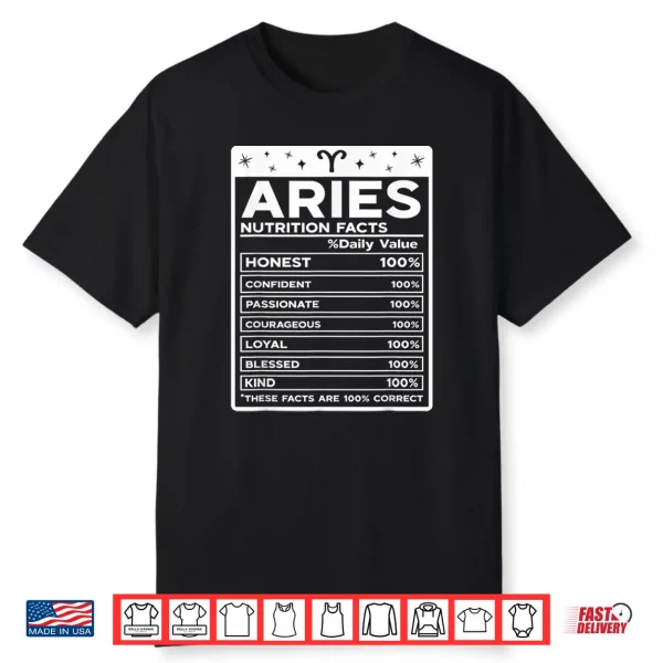 Aries Nutritional Style Zodiac Design Aries Shirt