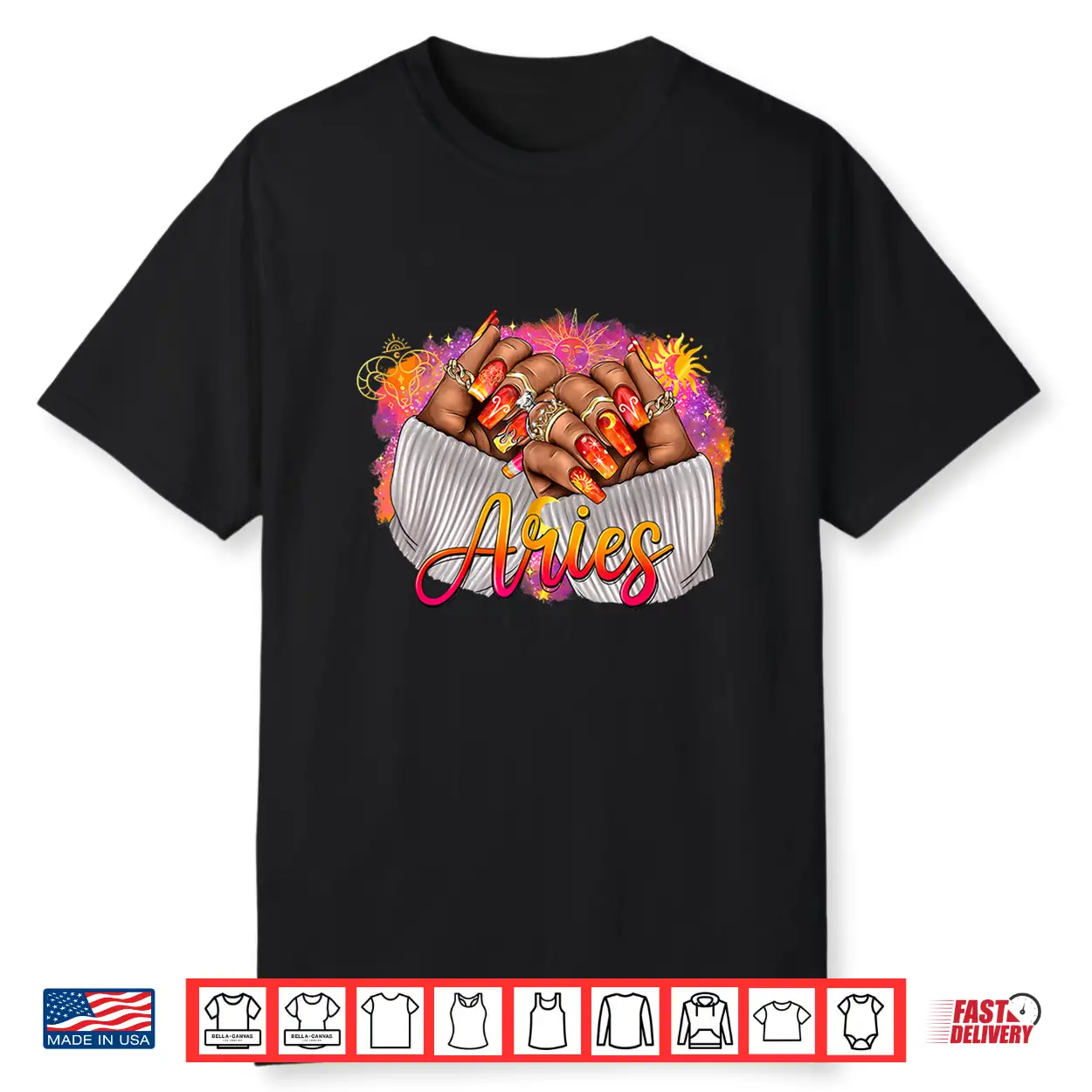 Aries Queen Black Woman Nails Astrology Zodiac Sign Shirt Aries Queen Black Woman Nails Astrology Zodiac Sign Shirt