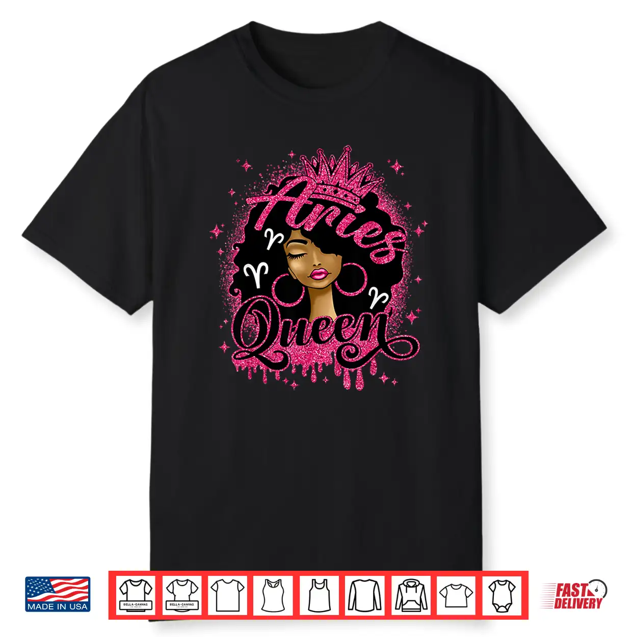 Aries Queen Curly Afro Woman Girl Birthday Zodiac Sign Shirt Aries Queen Curly Afro Woman Girl Birthday Zodiac Sign Shirt