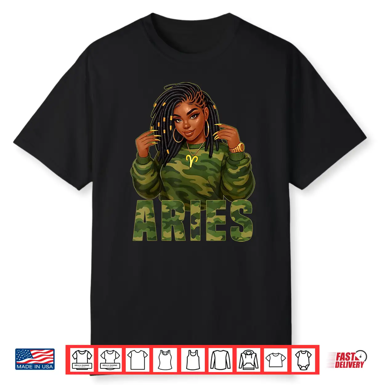Aries Queen Loc’D Black Woman Camo Zodiac Sign Shirt Aries Queen Loc’D Black Woman Camo Zodiac Sign Shirt