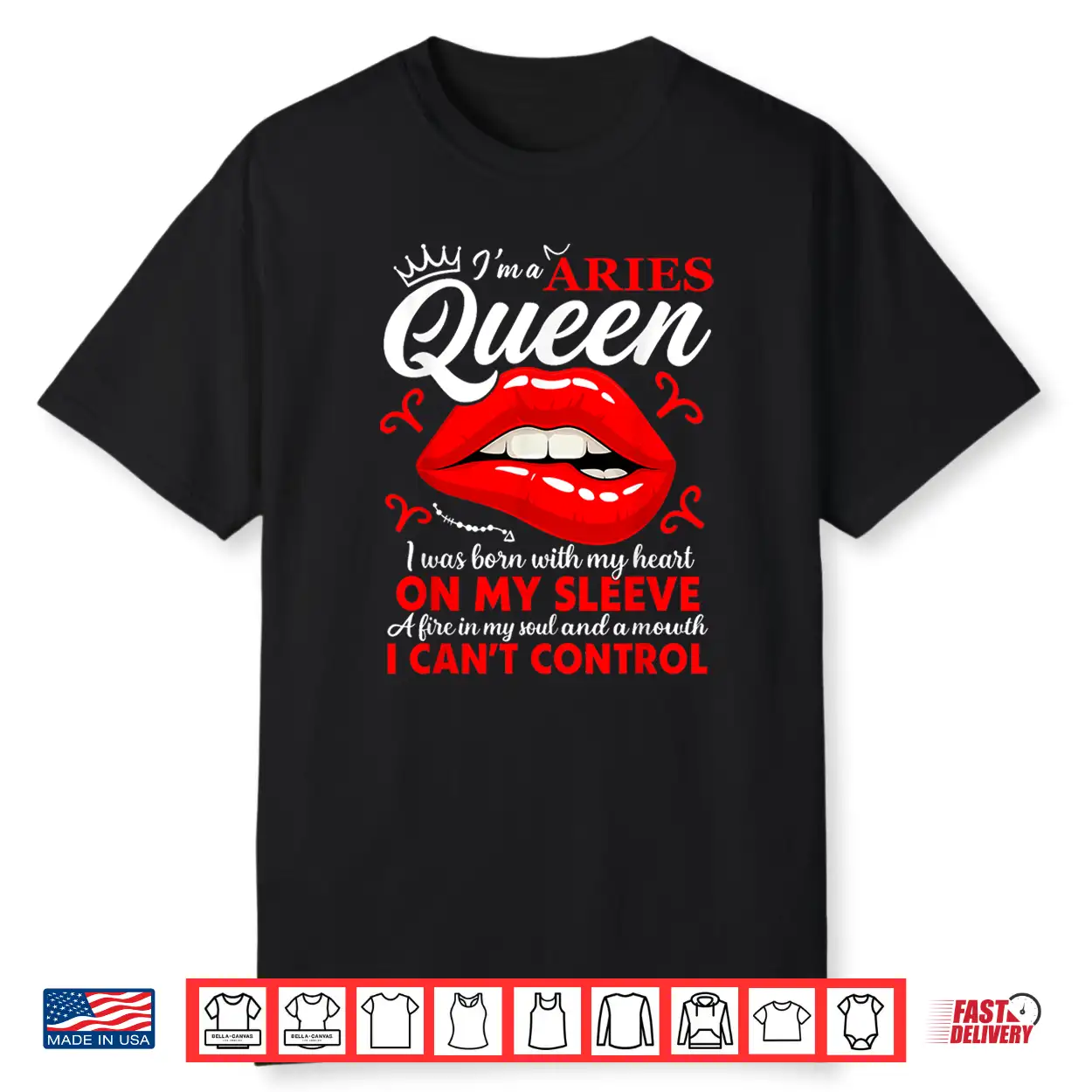 Aries Queen Zodiac Red Lip Birthday Graphic Men Women Shirt Aries Queen Zodiac Red Lip Birthday Graphic Men Women Shirt