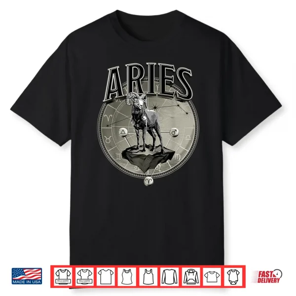 Aries Tee Men Zodiac Sign Aries Shirt