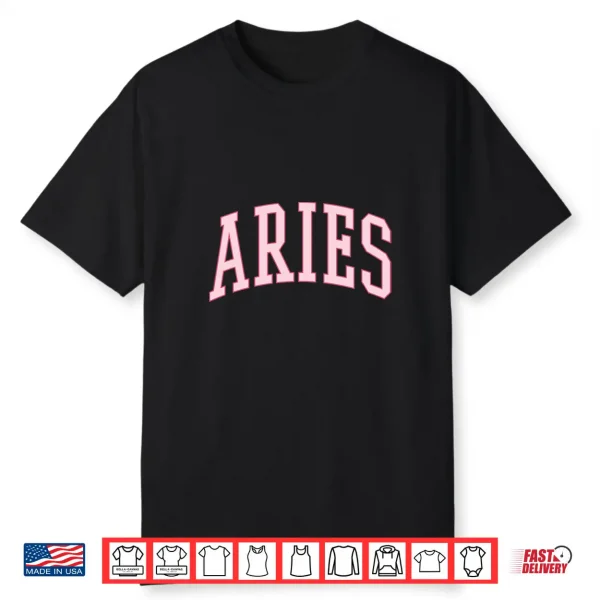 Aries Women Birthday Pink Preppy Woman Shirt