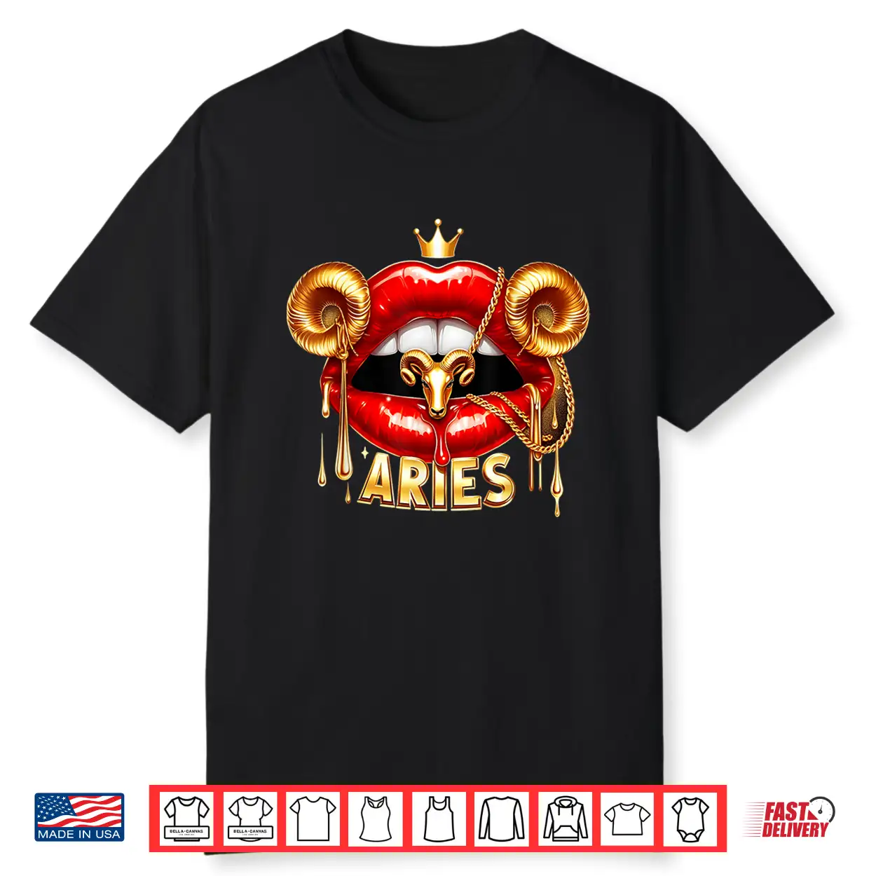 Aries Zodiac Astrology Red Lips Ram Shirt Aries Zodiac Astrology Red Lips Ram Shirt