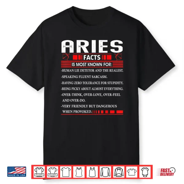 Aries Zodiac Birthday Aries Facts Gift Funny Shirt