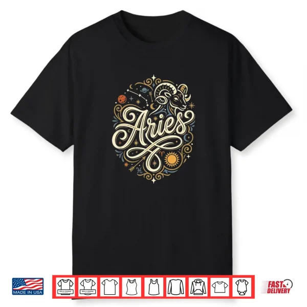 Aries Zodiac Sign Horoscope Astrology Star Signs Girls Women Shirt