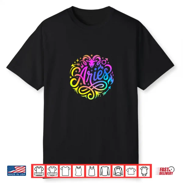 Aries Zodiac Sign Horoscope Star Signs Astrology Women Girls Shirt