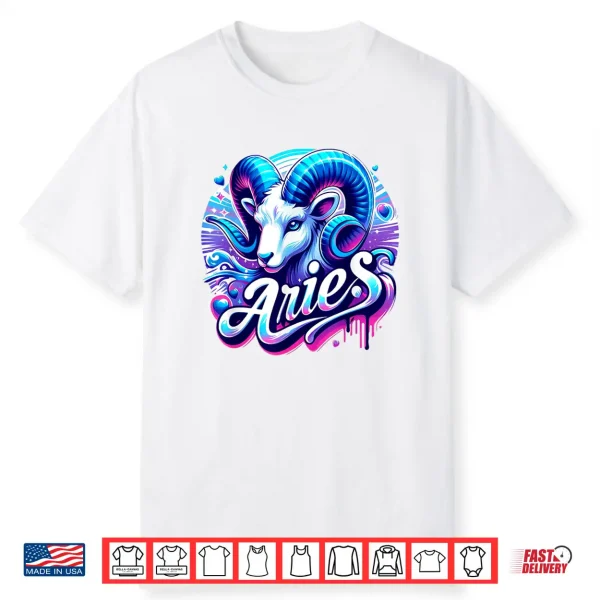 Aries Zodiac Symbol Horoscope Astrology Birthday Shirt