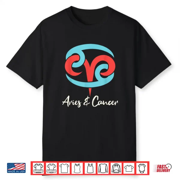 Aries And Cancer Couple Zodiac Relationship Horoscope Shirt