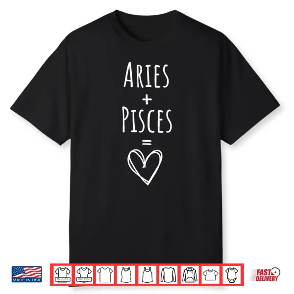 Aries And Pisces Couple Matching Zodiac Sign Shirt