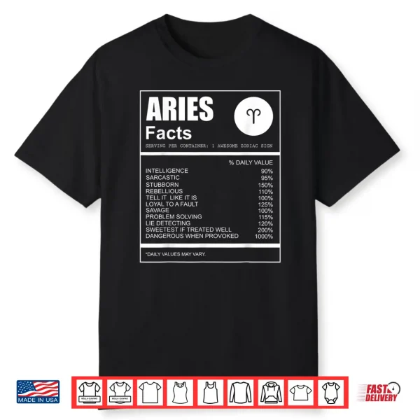 Astrology Lover Gift Aries Zodiac Sign Aries Shirt