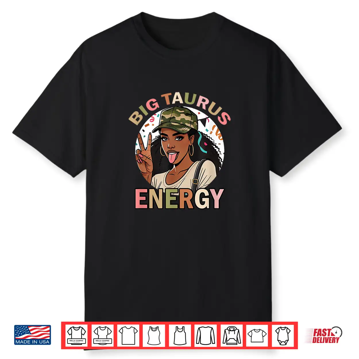 Big Taurus Energy Black Culture Camo Birthday Zodiac Retro Shirt Big Taurus Energy Black Culture Camo Birthday Zodiac Retro Shirt