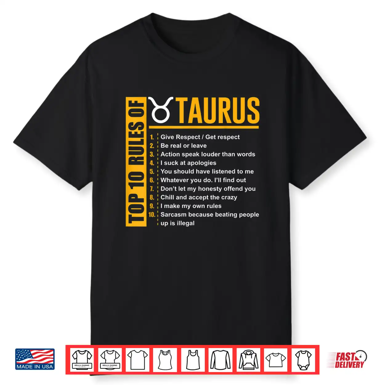 Birthday Gifts Top 10 Rules Of Taurus Zodiac Shirt Birthday Gifts Top 10 Rules Of Taurus Zodiac Shirt