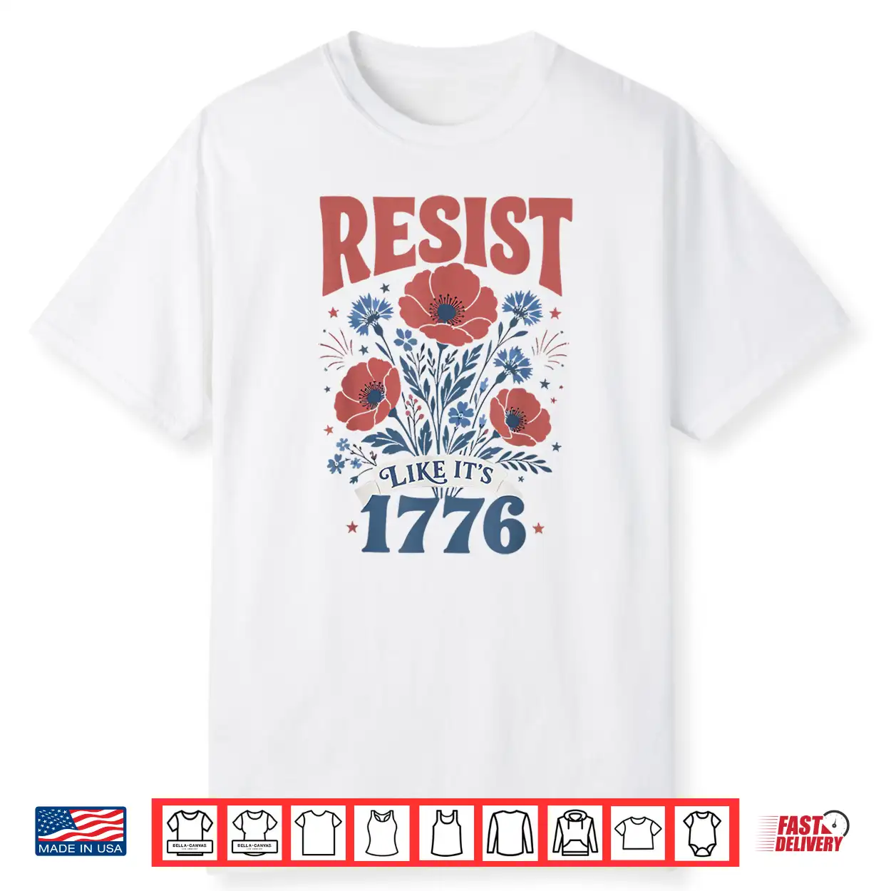 Boho Floral Resist Like It’S 1776 Patriotic Cute 4Th Of July Shirt Boho Floral Resist Like It’S 1776 Patriotic Cute 4Th Of July Shirt