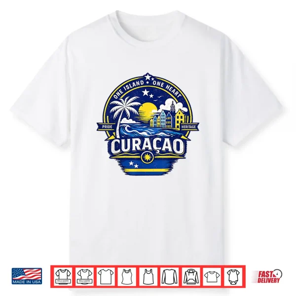 Curacao Island Pride Heritage Souvenir Caribbean Flag Shirt