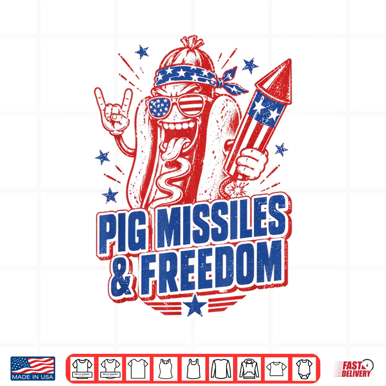 4Th Of July Hotdog Pig Missiles And Freedom Patriotic Bbq Shirt 4Th Of July Hotdog Pig Missiles And Freedom Patriotic Bbq Shirt