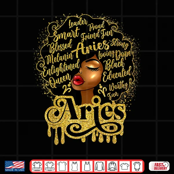 African American Birthday Afro Natural Hair Aries Girl Shirt 4 Design African American Birthday Afro Natural Hair Aries Girl Shirt
