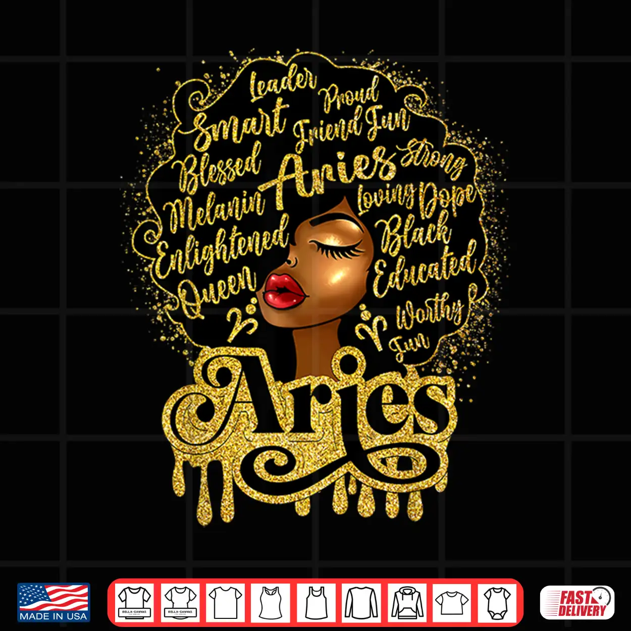 African American Birthday Afro Natural Hair Aries Girl Shirt African American Birthday Afro Natural Hair Aries Girl Shirt