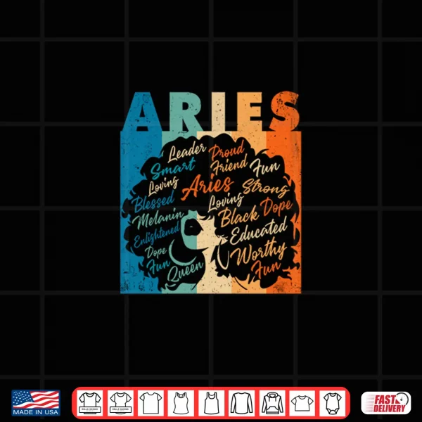 African American Women Zodiac Birthday Aries Girl Shirt 4 Design African American Women Zodiac Birthday Aries Girl Shirt